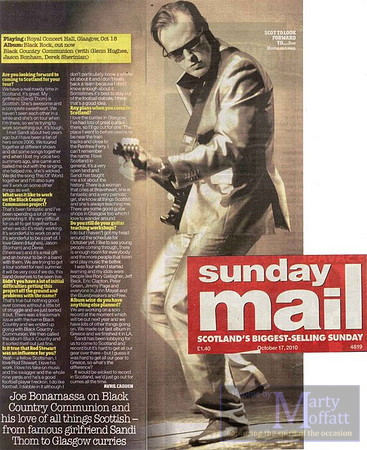 Joe Bonamassa newspaper article (2012)